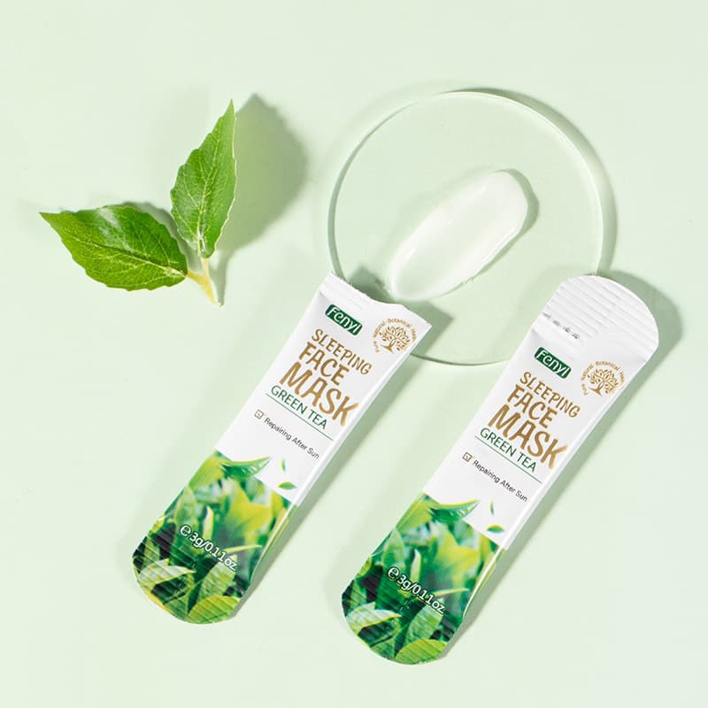 FENYI Green Tea Sleeping Mask 3g (Cross-border), No-rinse, Apply with All English Text
