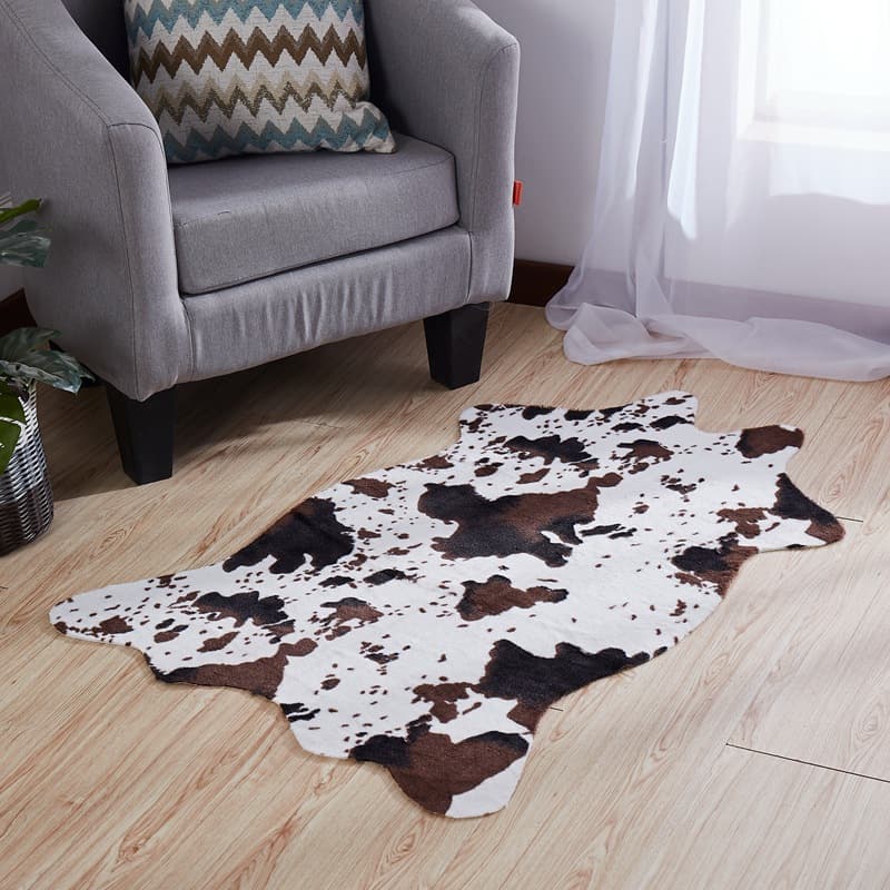 Plush carpet living room home bedroom bedside cartoon blanket showcase Nordic cow pattern bay window floor mat can be customized