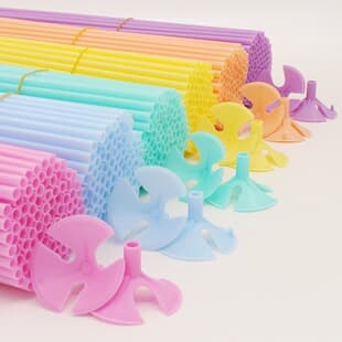 Balloon Stick Holder for Wedding Decoration, Macaron 42cm Extended Stick, Plastic Accessories, Thickened Stick Holder