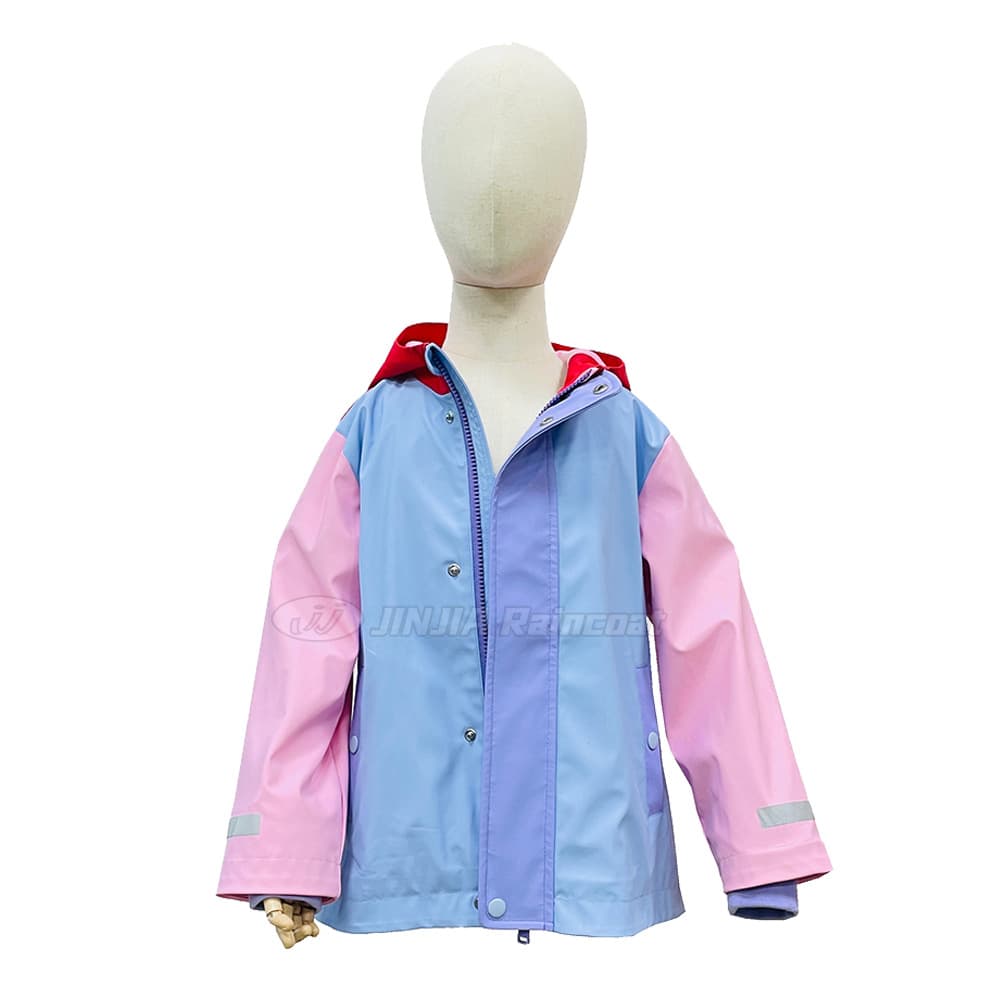 Custom 3-8 Year Old Girl Color-Block Waterproof Jacket Children's Raincoat Toddler Girl Raincoat Kids Three-Year-Old Raincoat