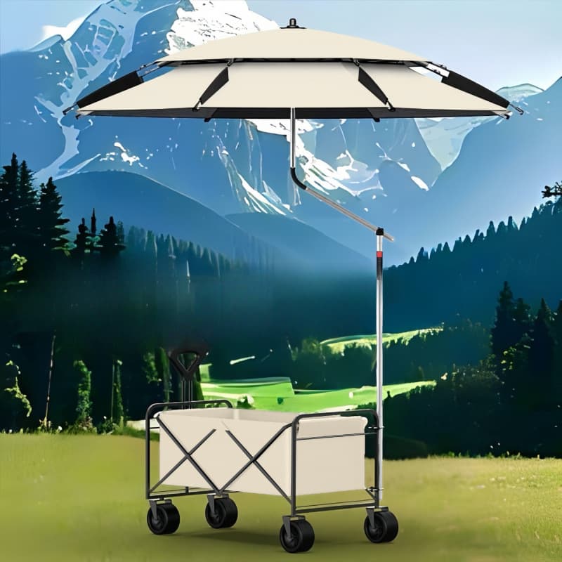 Street vendor carts, sunshades, camping vehicles, umbrellas, sun awnings, fishing umbrellas, outdoor fishing