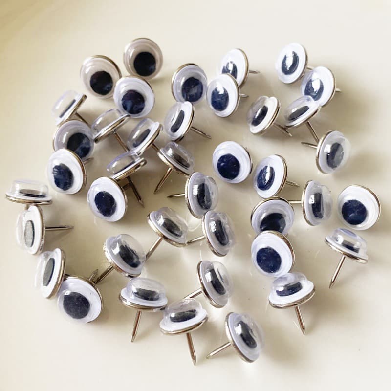 Amazon cross-border hot-selling creative cartoon thumbtacks with movable eyes, office thumbtacks, message board push pins