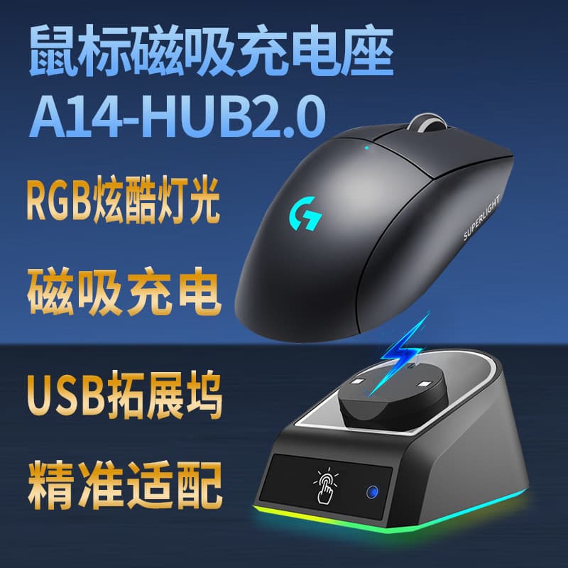 Wireless Mouse Charging Dock Compatible with GPW 2nd Gen 3rd Gen 4th Gen for Logitech G Pro Wireless Mouse Dock
