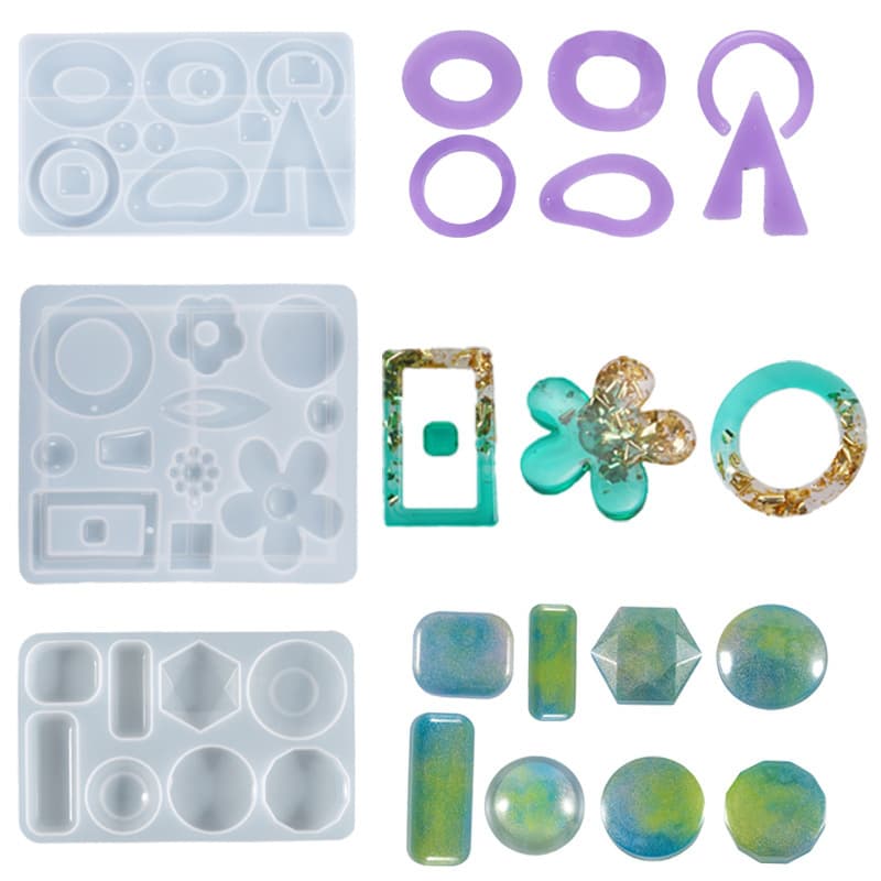 38 Styles Epoxy Resin Earring Molds Crystal Stone Vintage Hollow Pendant Earrings Studs Silicone Mold