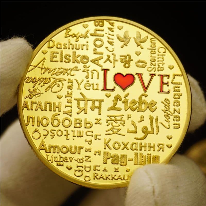 Gold Coin Lover Coin Love Gold Coin Obsession Love Gift Mood Cook Islands Commemorative Coin Foreign Currency Fun Lucky