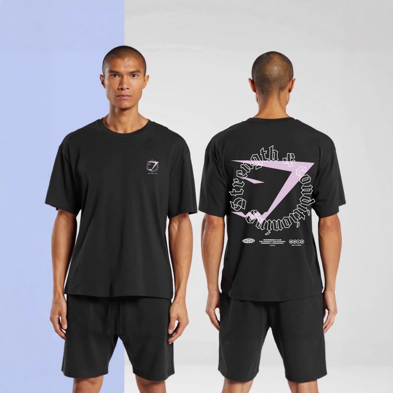 GYMSHARK New Fitness Running Shark T-Shirt for Men Casual Breathable Loose Short Sleeve