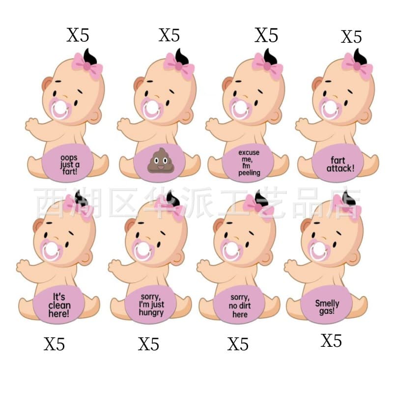 38 Creative and Fun Baby Shower Game Scratch-Off Gender Reveal Stickers for Boy or Girl Baby