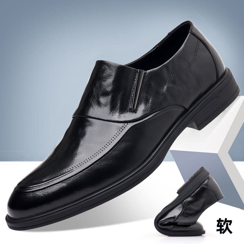 Factory Store New Men's Leather Shoes Shock Absorption Business Formal Slip-On Slip-On Casual Versatile Bestseller Casual Shoes Men