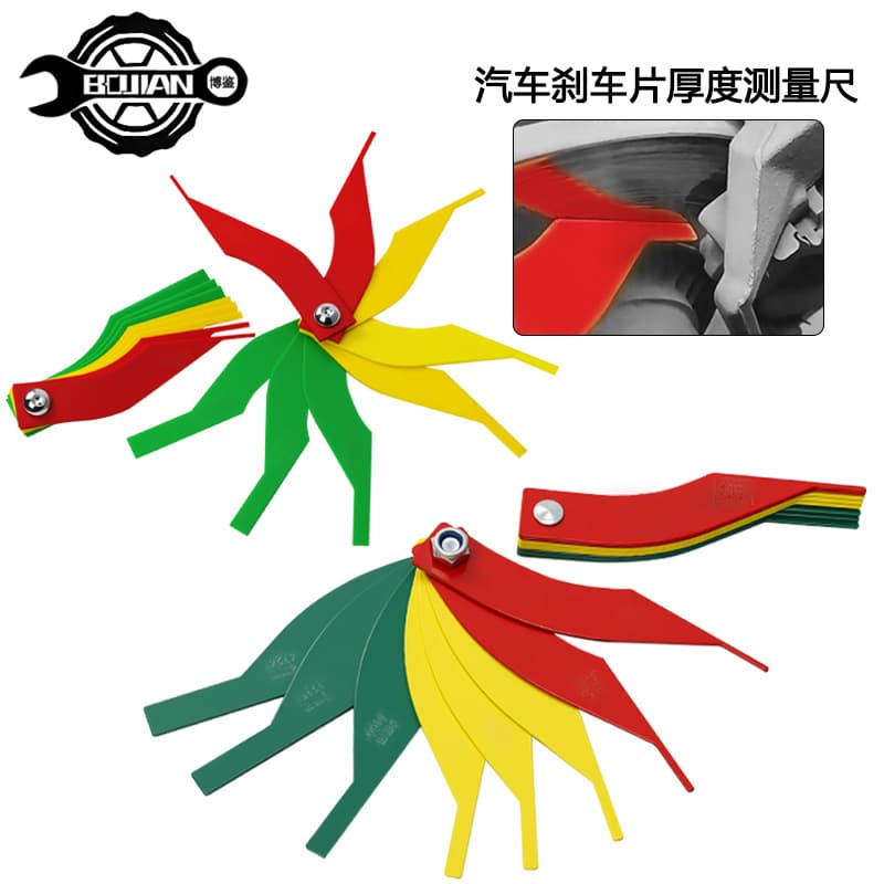 Car Brake Pad Brake Gauge Tire Tread Depth Gauge Brake Pad Thickness Measuring Tool Scale Thickness Gauge