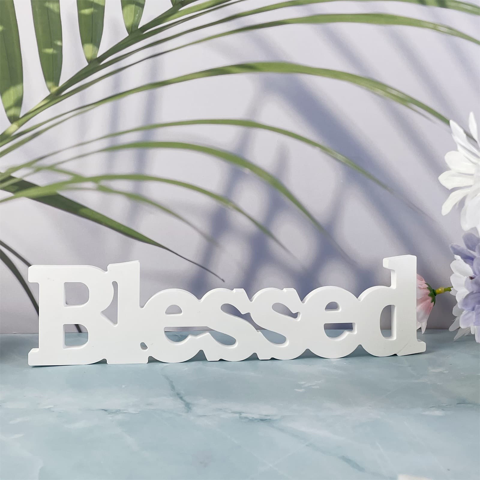 Letter ornaments plaster mold diy English letter ornaments BLESSED desktop decoration plaster mold