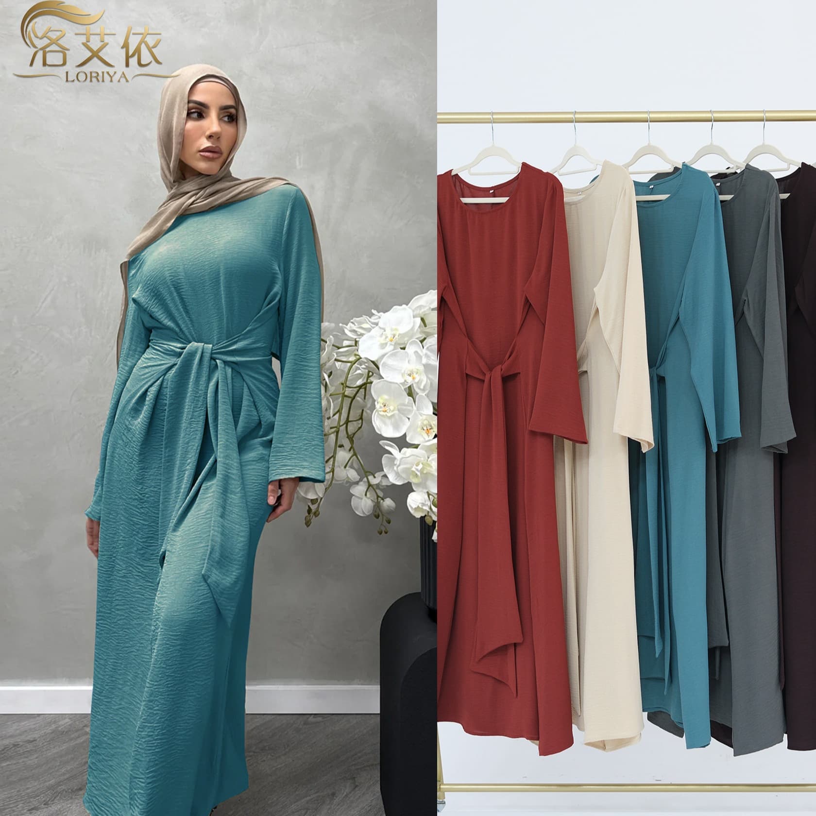 2025 plus size slimming and elegant long-sleeved dress