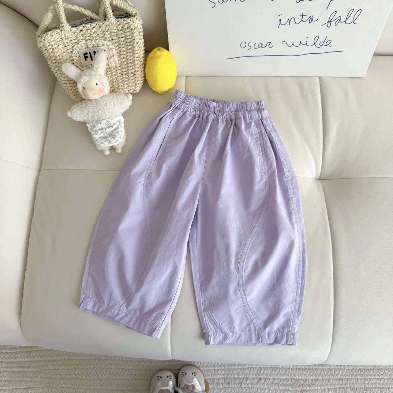 Dopamine! Fashion Women's Summer Cropped Pants Casual Pants Children's Thin Baby Pants Sports Cloud Cotton