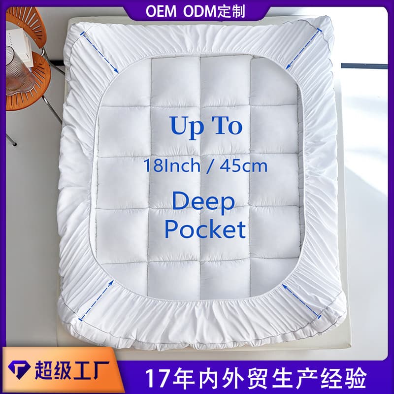 Customized fitted sheets, down-filled mattresses, single and double thickened anti-slip soft mattress topper, cross-border anti-slip bed protector