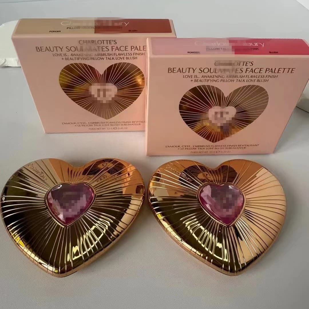 Heart-shaped Dual-color Blush Palette CT Pillow Talk Gem Box PEACH# Mauve Red PINK# Rose Pink