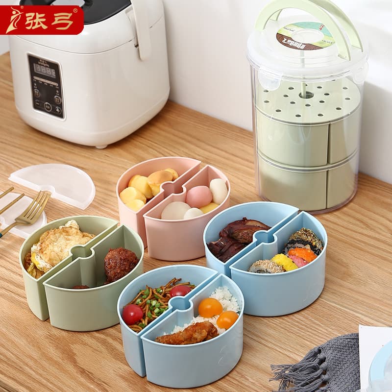 Plastic Lunch Box Bento Box Hot Selling Microwave Safe Refrigerator Storage Container Portable Camping Food Box Fruit Sealed Container