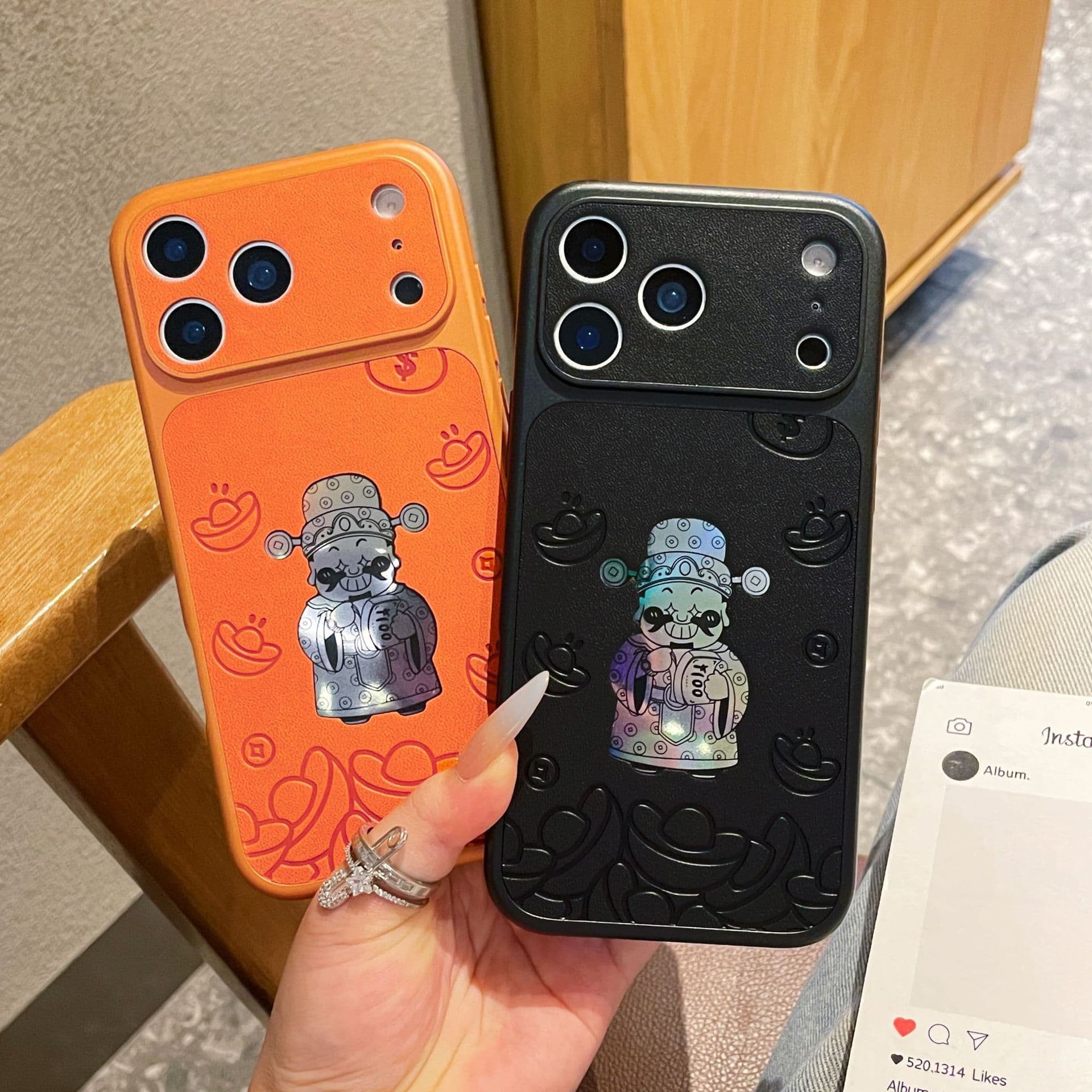 New Large Window Suede Leather iPhone 17 Pro Max Case Laser Leather Compatible with Apple 16 Case