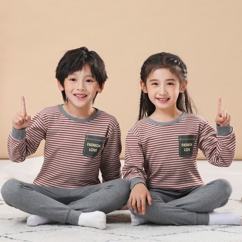 Spring and Autumn Cotton Children's Thermal Underwear Set Boys and Girls Long Johns Set Combed Cotton Baby Pajamas Set