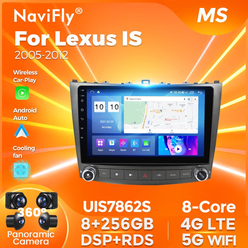 Compatible with Lexus IS 2005-2012 Car Multimedia Bluetooth Rearview Carplay Navigation Screen