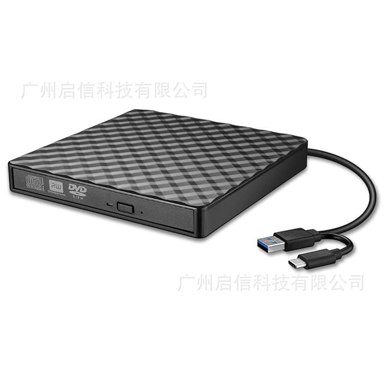 Diamond Pattern USB 3.0 Disc DVD Burner Type-C Laptop Desktop External Optical Drive Dual Interface
