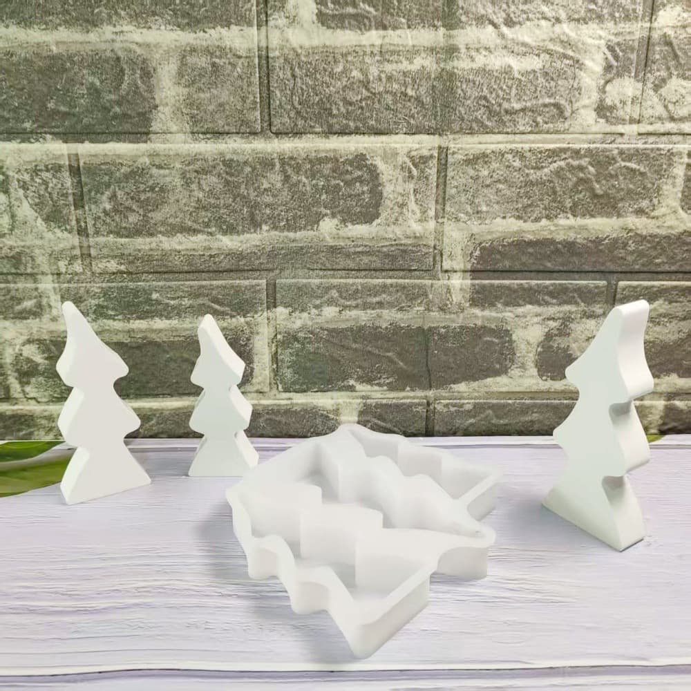 S2044 Christmas Tree Combination Ornaments Decorative Cement Gypsum Mold DIY Silicone Mold