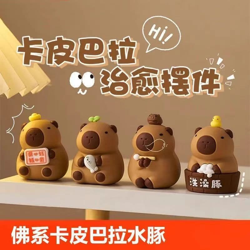 New Guinea Pig Capybara 3D Statue - Office Decor, Bedroom Wooden Fish Stress Relief Gift for Girls