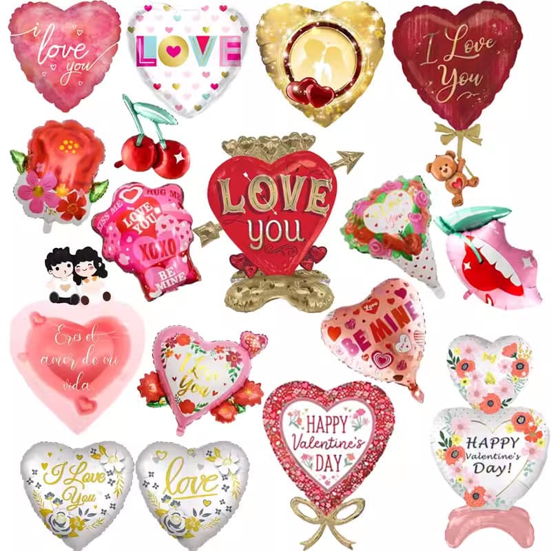 Cherry Balloons Valentine's Day Theme Proposal Confession Decoration Cherry Lip-Shaped Foil Balloons