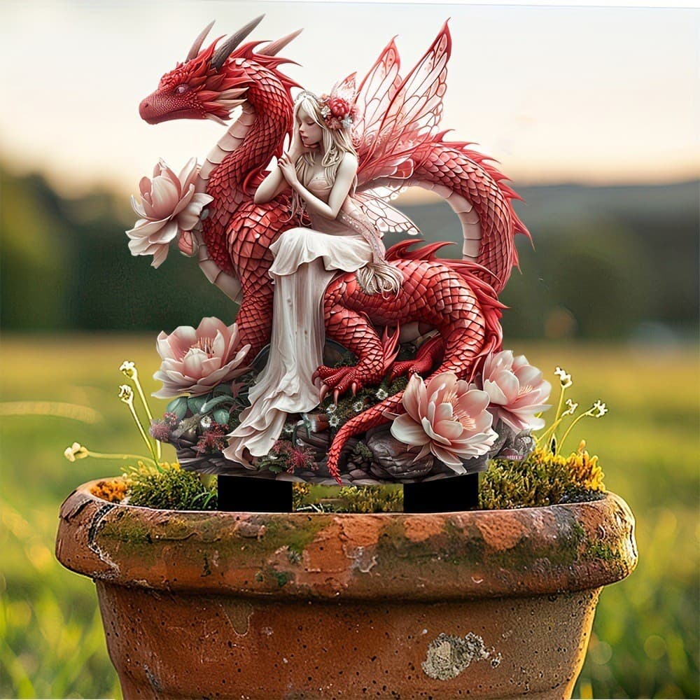 Exotic Purple Dragon Fairy Bohemian Acrylic Home Garden Balcony Bedroom Potted Plant Decoration