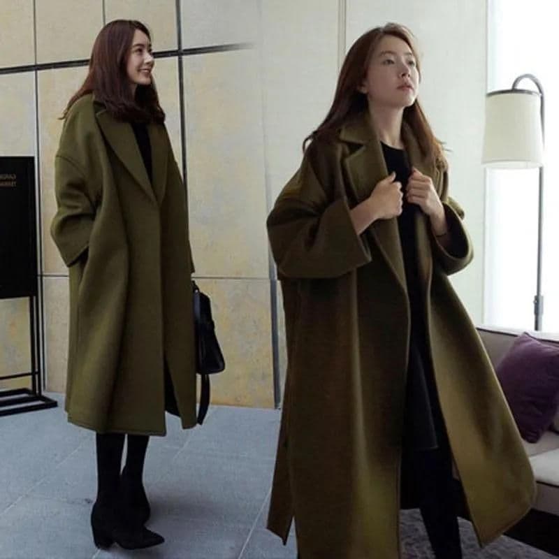 Autumn Winter New Wool Coat Thick Plus Size Korean Style Woolen Coat Women Loose Mid-Length Women's Wear