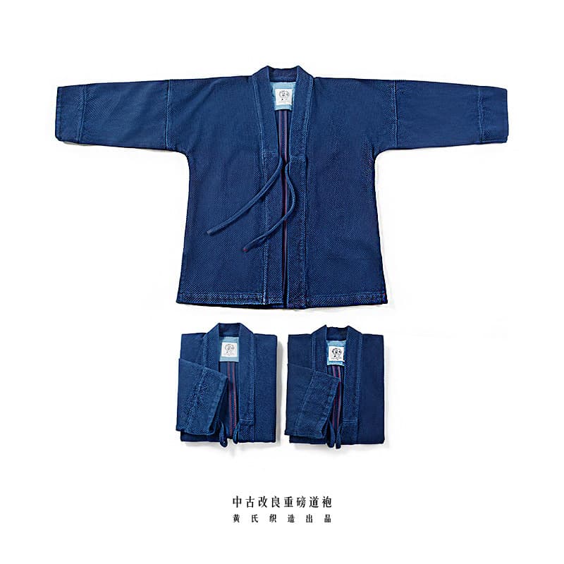 Mid-sleeve Plant Indigo Dyed Dao Robe Indigo Japanese Vintage Layman's Coat Heavy Sashiko Cotton New Chinese Style Jacket