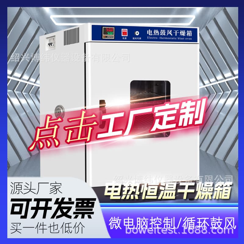 Bowin Factory Electric Thermostatic Blast Drying Oven, Small High-Temperature Industrial Oven, Commercial Laboratory