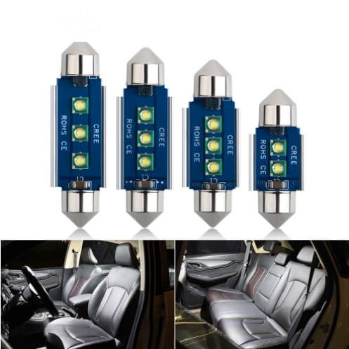 Double-pointed roof light 31 36 39 41 wide voltage constant current CREE high brightness 3SMD reading license plate compartment light