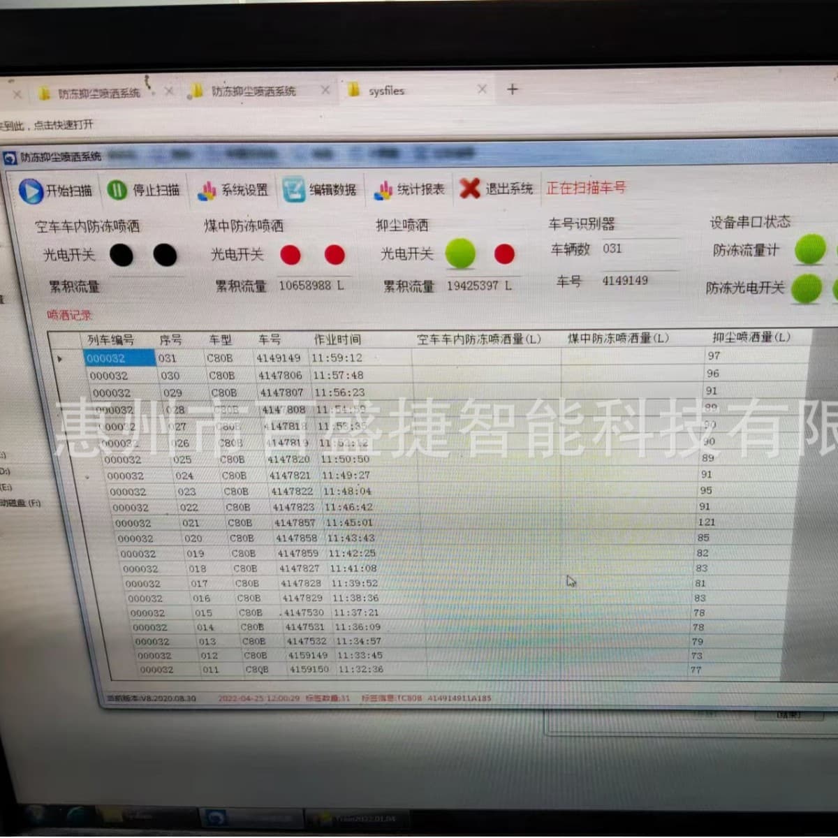 Dust Suppression Spray System, Anti-Freeze Dust Suppression Spray System, Dust Suppression Spray Reporting System
