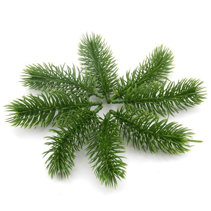 Plastic green simulated pine needles and branches, wedding home party decorations, DIY Christmas tree handicrafts, wreath accessories