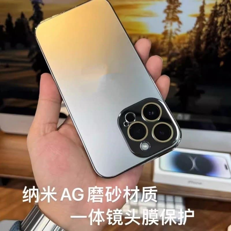 Electroplated Matte iPhone 15 Pro Max Phone Case, One-Piece Camera Protective Cover, Original Color, for iPhone 13