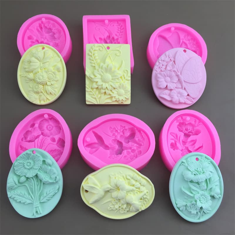Handmade Soap Candle Butterfly Flower Mold Hanging Tag Diffuser Stone Irregular Shape Silicone Baking Cake Mold Doinb