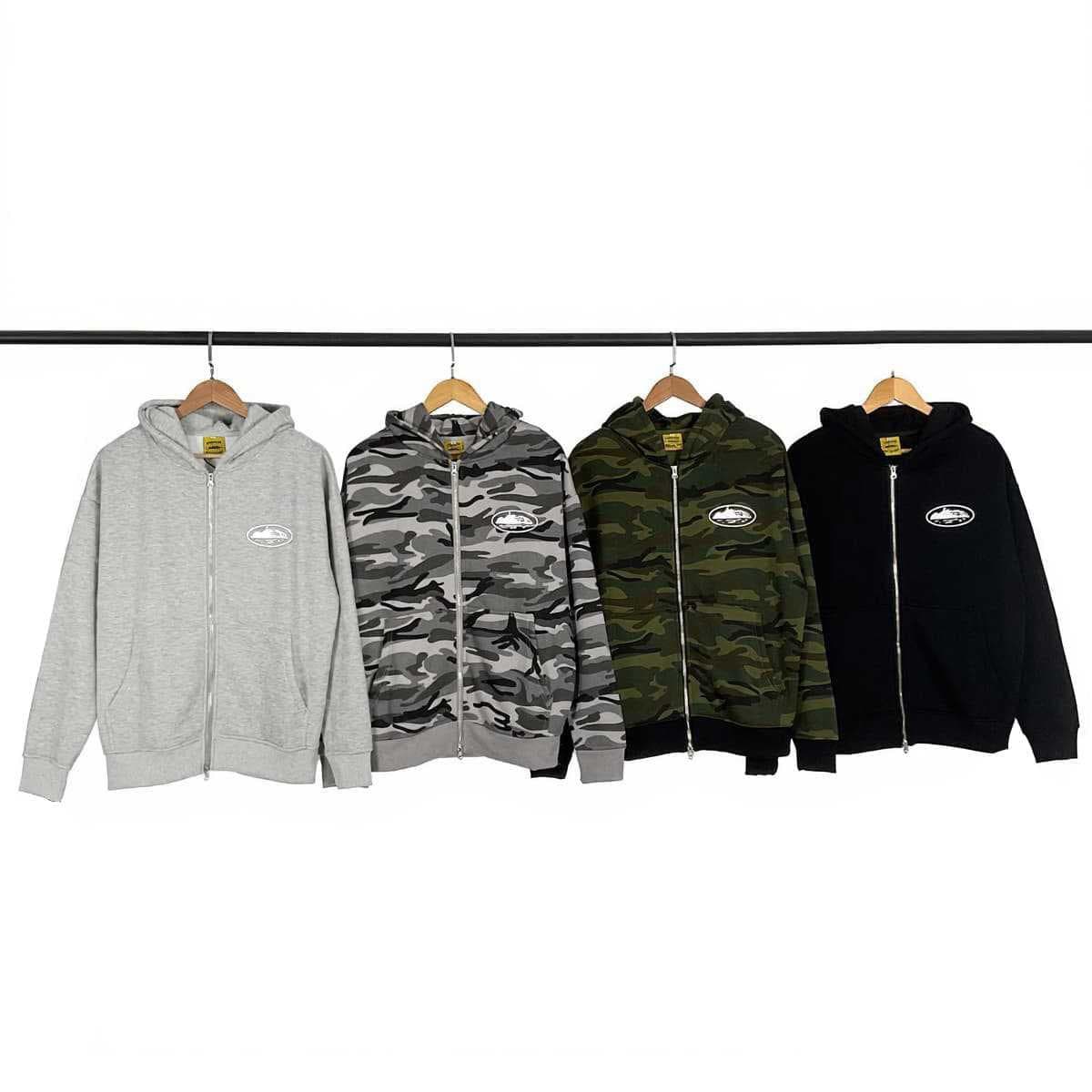 Cross-border trade Corteiz Alcatraz pattern fleece hoodie, simple and versatile athletic unisex jacket, trendy