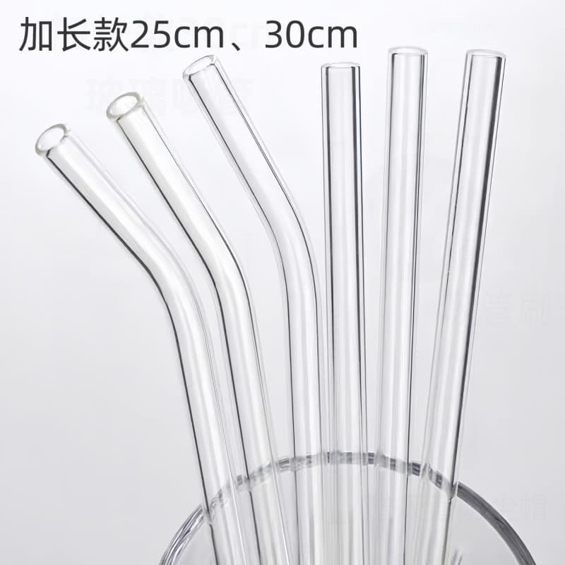 Extended 30cm Transparent Heat-Resistant Glass Straw for Stanley Tumbler, Food-Grade, Bendable and Straight, Universal for Pregnant Women