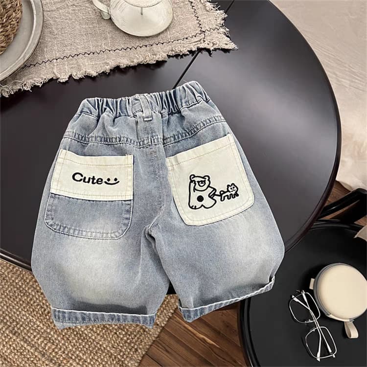 Hot Summer Boys' Denim Capri Pants Children's Pants Spring and Summer Baby Jeans Trendy