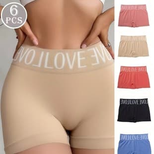 Cross-Border Plus Size Sexy Seamless High Elasticity Letter Print Sports Fitness Boy Shorts for Women, Base Layer