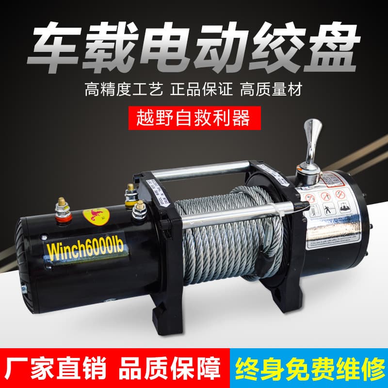 Electric Winch 12V Home Electric Hoist 24V Off-Road Vehicle Self-Rescue Winch Handle Switch Car-Mounted Mini Crane
