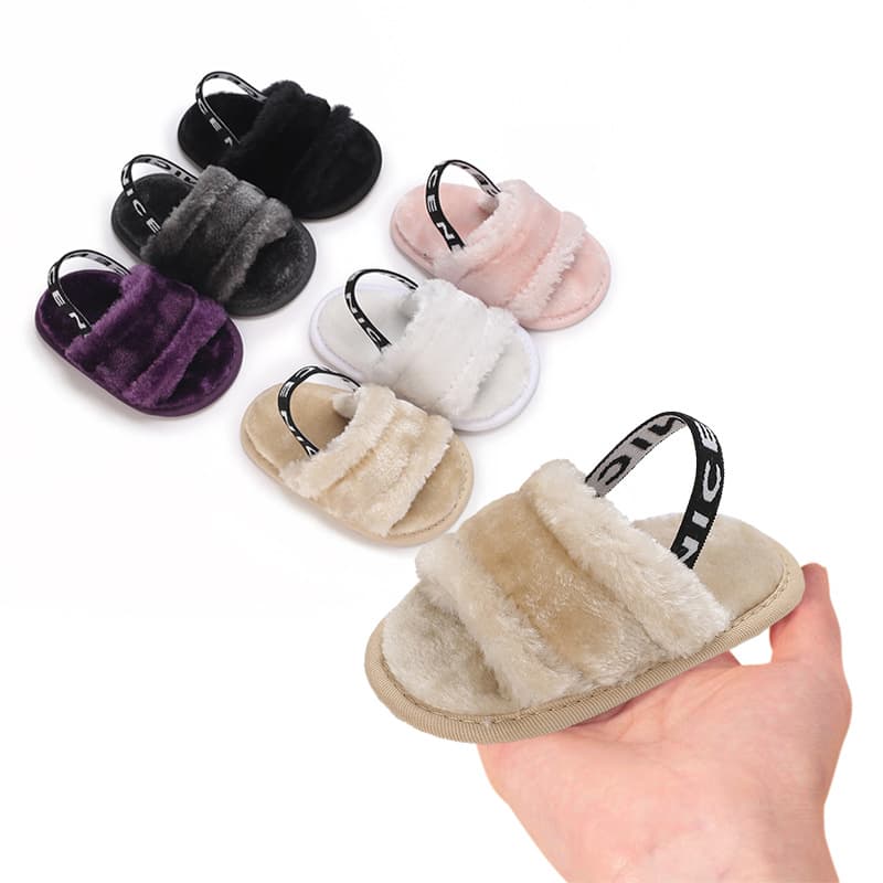New Cross-Border Baby Walking Shoes Plush Indoor Infant Sandals Casual Walking Sandals for Girls Baby Shoes