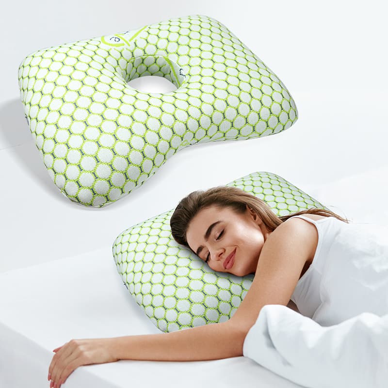 TEMU Amazon Cross-Border Single-Hole Ear Pillow for Ear Protection, Elderly and Patient Ear Pillow with Hole, Adult Beauty Salon Pillow