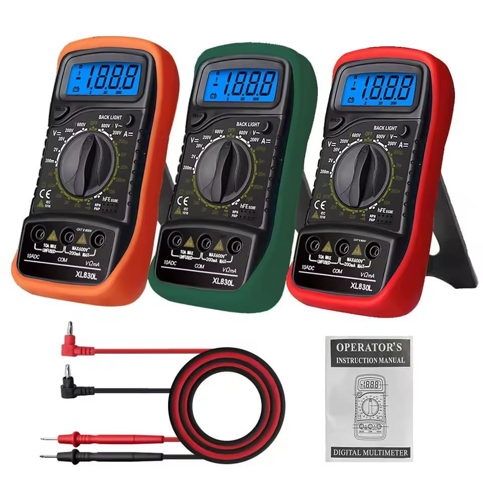XL830L Digital Multimeter Portable High Precision Digital Display with Backlight Multifunctional for Electricians