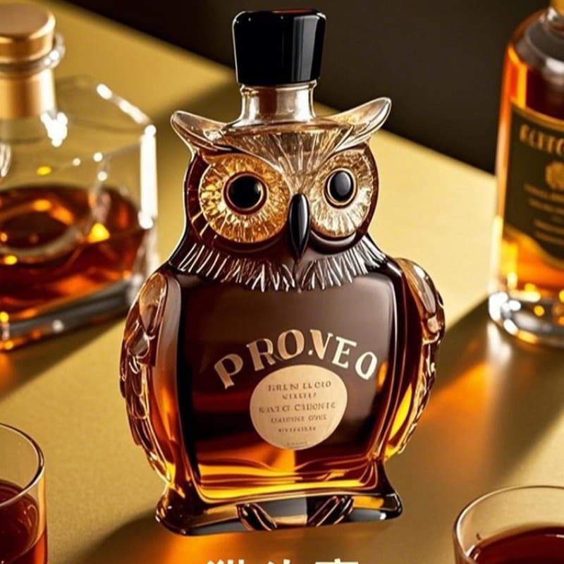 Spot wholesale owl whiskey bottle high borosilicate glass animal bottle new whiskey bottle ornaments