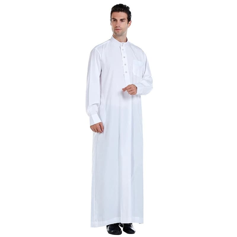 New Men's Long Shirt with Stand Collar, Solid Color, Formal Wear, Factory Direct for AliExpress and Amazon