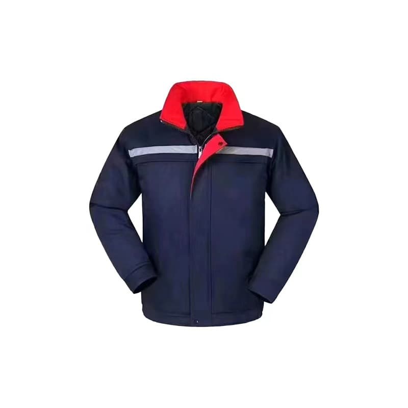 Winter Work Jacket, Thickened Reflective Outerwear, Labor Protection Long-Sleeve Coat, Cold-Weather Wear-Resistant Construction Uniform, Factory Overalls