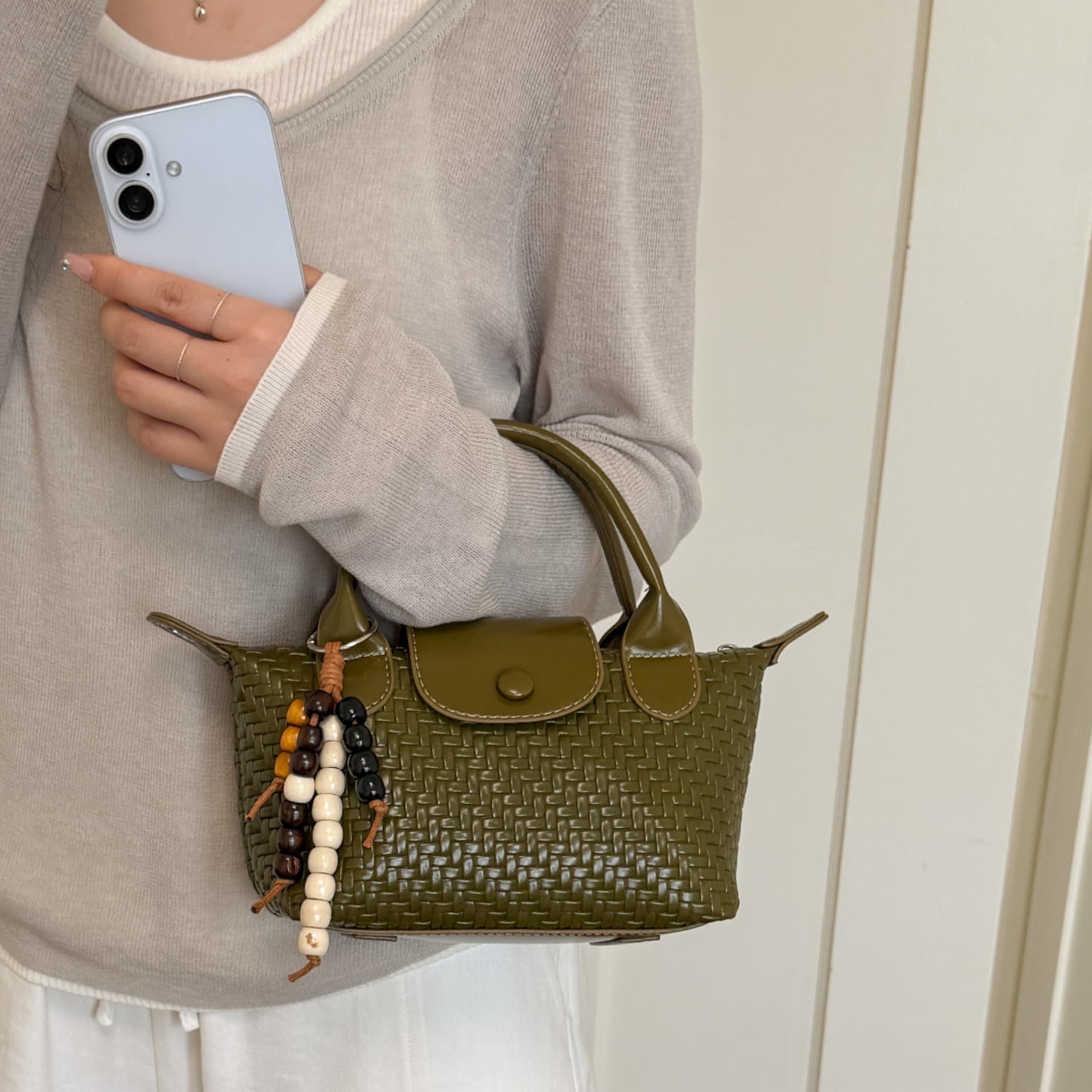 French niche design new Longxiang bag hand-woven dumpling bag small and exquisite hand bag single shoulder crossbody bag