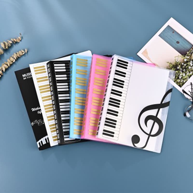 Guitar Score Book Holder A4 Document Music Folder Staff Paper Holder Piano Sheet Holder Insert Page Customizable Pages Student