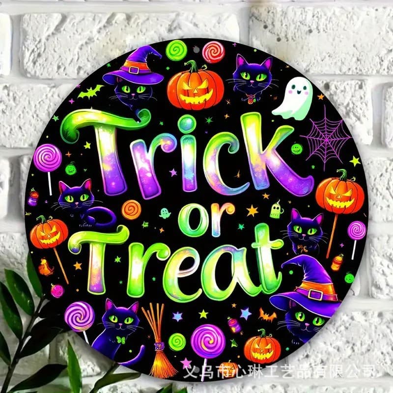 New Cross-Border Wooden Sign Creative Wooden Halloween Raven Skull Castle Courtyard Home Decoration Hanging Door Sign Custom