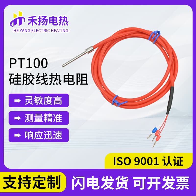 PT100 Silicone Wire Thermal Resistance Waterproof Oil-Resistant Temperature Probe Pt100 Platinum Thermocouple Temperature Sensor